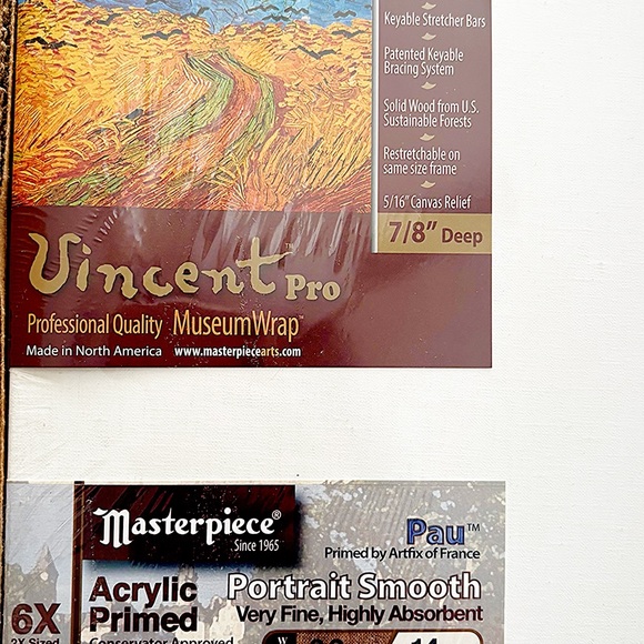 Masterpiece Vincent Pro 13x19 Stretched Canvas 7/8” Deep Acrylic Primed - Picture 2 of 4